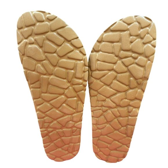 NWB Bio Gold Italian Navy Double Buckle Sandals Size 8 (39) - Picture 3 of 5